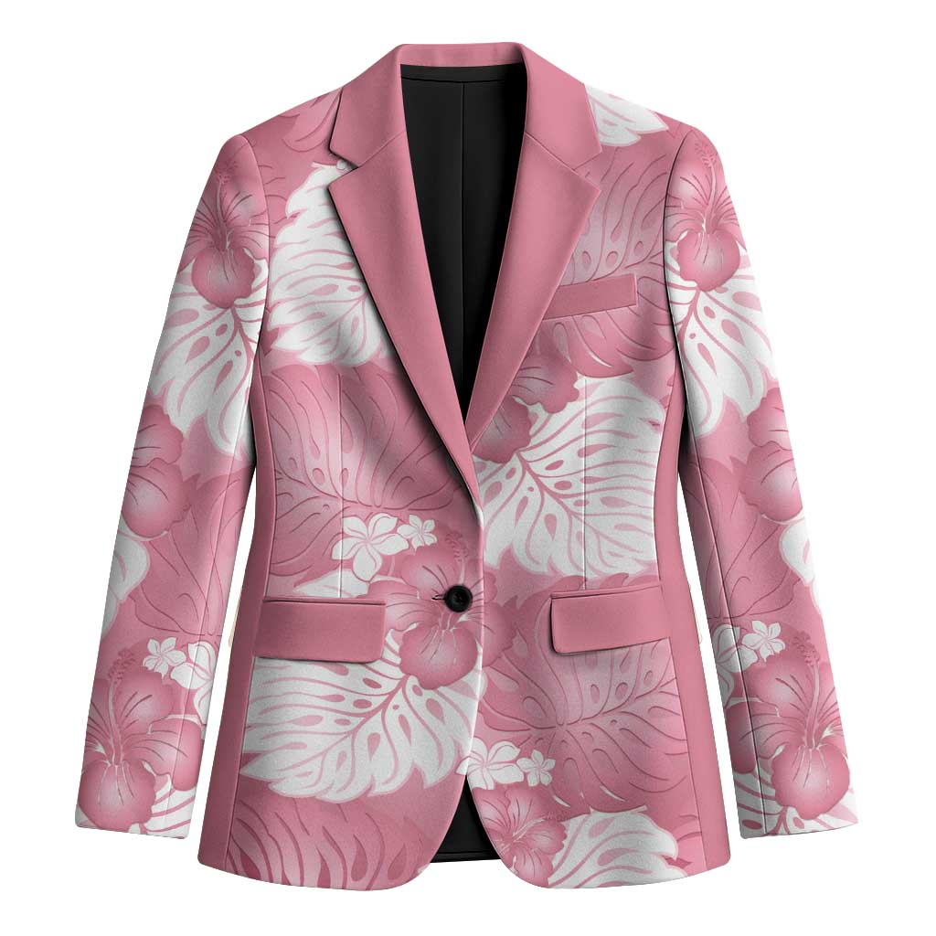 Pink Aloha Hawaii Blazer Monstera Hibiscus Plumeria Seamless Vibes LT14 Unisex Pink - Polynesian Pride