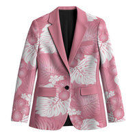 Pink Aloha Hawaii Blazer Monstera Hibiscus Plumeria Seamless Vibes LT14 Unisex Pink - Polynesian Pride