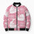Pink Aloha Hawaii Bomber Puffer Jacket Monstera Hibiscus Plumeria Seamless Vibes - Polynesian Pride
