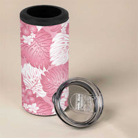 Pink Aloha Hawaii 4 in 1 Can Cooler Tumbler Monstera Hibiscus Plumeria Seamless Vibes LT14 - Polynesian Pride
