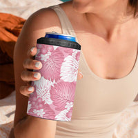 Pink Aloha Hawaii 4 in 1 Can Cooler Tumbler Monstera Hibiscus Plumeria Seamless Vibes LT14 - Polynesian Pride