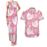 Pink Aloha Hawaii Couples Matching Tank Maxi Dress and Hawaiian Shirt Monstera Hibiscus Plumeria Seamless Vibes LT14 Pink - Polynesian Pride