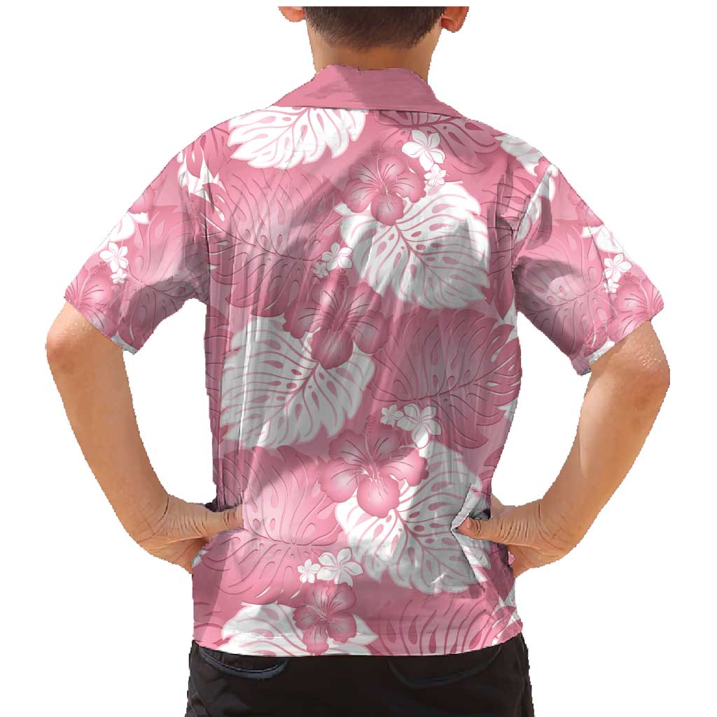 Pink Aloha Hawaii Family Matching Mermaid Dress and Hawaiian Shirt Monstera Hibiscus Plumeria Seamless Vibes LT14 - Polynesian Pride
