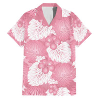 Pink Aloha Hawaii Family Matching Mermaid Dress and Hawaiian Shirt Monstera Hibiscus Plumeria Seamless Vibes LT14 Dad's Shirt - Short Sleeve Pink - Polynesian Pride