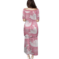 Pink Aloha Hawaii Family Matching Puletasi and Hawaiian Shirt Monstera Hibiscus Plumeria Seamless Vibes LT14 - Polynesian Pride
