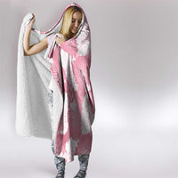 Pink Aloha Hawaii Hooded Blanket Monstera Hibiscus Plumeria Seamless Vibes - Polynesian Pride