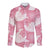 Pink Aloha Hawaii Long Sleeve Button Shirt Monstera Hibiscus Plumeria Seamless Vibes - Polynesian Pride