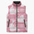 Pink Aloha Hawaii Sleeveless Puffer Jacket Monstera Hibiscus Plumeria Seamless Vibes - Polynesian Pride