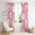 Pink Aloha Hawaii Window Curtain Monstera Hibiscus Plumeria Seamless Vibes - Polynesian Pride