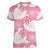 Pink Aloha Hawaii Women V-Neck T-Shirt Monstera Hibiscus Plumeria Seamless Vibes - Polynesian Pride