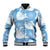 Blue Aloha Hawaii Baseball Jacket Monstera Hibiscus Plumeria Seamless Vibes - Polynesian Pride
