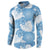 Blue Aloha Hawaii Button Sweatshirt Monstera Hibiscus Plumeria Seamless Vibes - Polynesian Pride