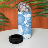 Blue Aloha Hawaii 4 in 1 Can Cooler Tumbler Monstera Hibiscus Plumeria Seamless Vibes LT14 - Polynesian Pride