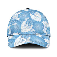 Blue Aloha Hawaii Classic Cap Monstera Hibiscus Plumeria Seamless Vibes - Polynesian Pride