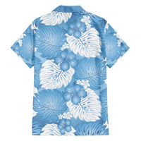 Blue Aloha Hawaii Family Matching Puletasi and Hawaiian Shirt Monstera Hibiscus Plumeria Seamless Vibes LT14 - Polynesian Pride