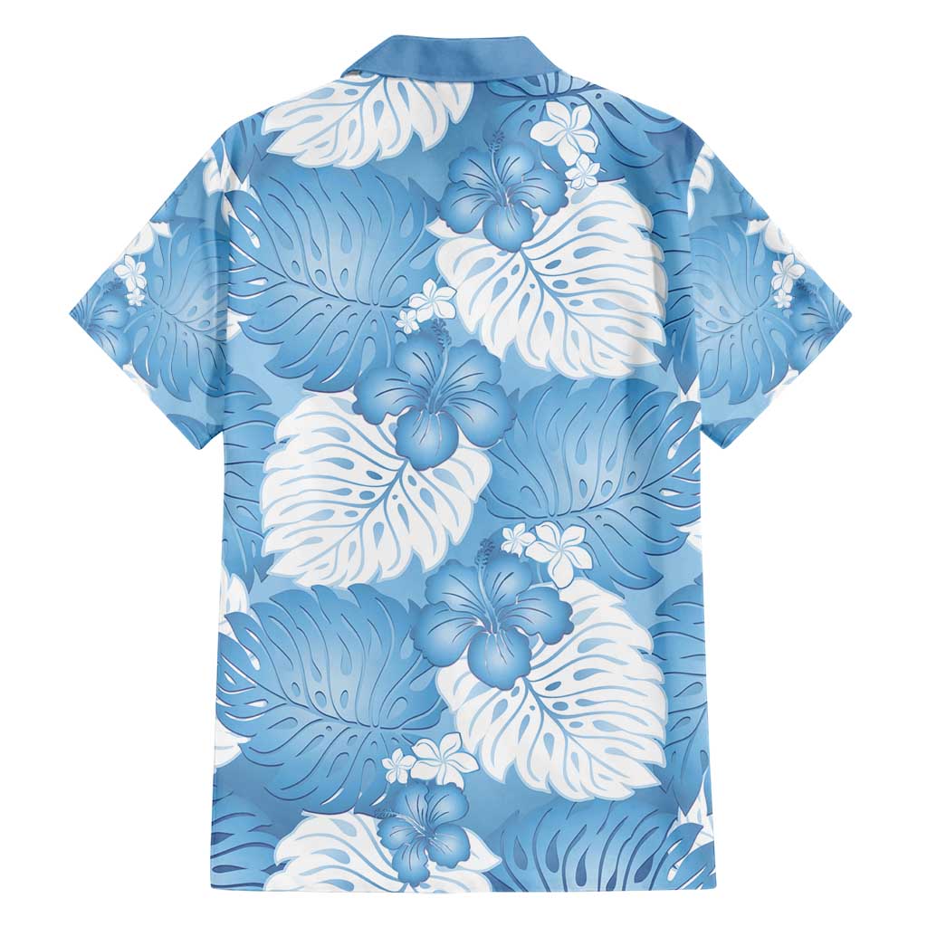 Blue Aloha Hawaii Family Matching Summer Maxi Dress and Hawaiian Shirt Monstera Hibiscus Plumeria Seamless Vibes LT14 - Polynesian Pride