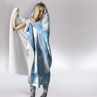 Blue Aloha Hawaii Hooded Blanket Monstera Hibiscus Plumeria Seamless Vibes - Polynesian Pride