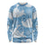 Blue Aloha Hawaii Long Sleeve Shirt Monstera Hibiscus Plumeria Seamless Vibes - Polynesian Pride
