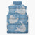 Blue Aloha Hawaii Sleeveless Puffer Jacket Monstera Hibiscus Plumeria Seamless Vibes - Polynesian Pride
