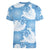 Blue Aloha Hawaii Women V-Neck T-Shirt Monstera Hibiscus Plumeria Seamless Vibes - Polynesian Pride