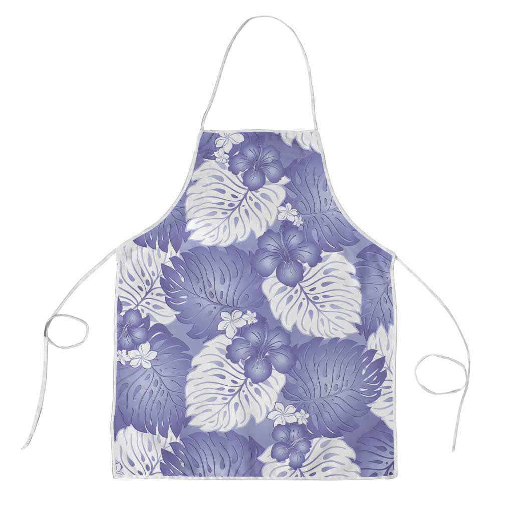 Purple Aloha Hawaii Apron Monstera Hibiscus Plumeria Seamless Vibes - Polynesian Pride