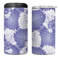 Purple Aloha Hawaii 4 in 1 Can Cooler Tumbler Monstera Hibiscus Plumeria Seamless Vibes LT14 One Size: 16 oz Purple - Polynesian Pride