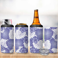 Purple Aloha Hawaii 4 in 1 Can Cooler Tumbler Monstera Hibiscus Plumeria Seamless Vibes LT14 - Polynesian Pride