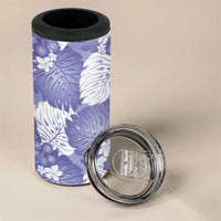 Purple Aloha Hawaii 4 in 1 Can Cooler Tumbler Monstera Hibiscus Plumeria Seamless Vibes LT14 - Polynesian Pride