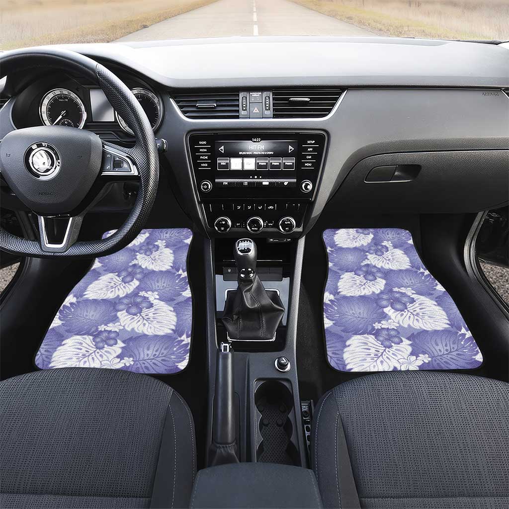 Purple Aloha Hawaii Car Mats Monstera Hibiscus Plumeria Seamless Vibes - Polynesian Pride