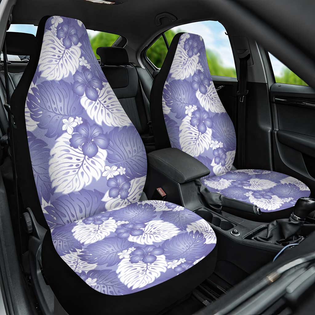 Purple Aloha Hawaii Car Seat Cover Monstera Hibiscus Plumeria Seamless Vibes LT14 One Size Purple - Polynesian Pride