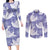 Purple Aloha Hawaii Couples Matching Long Sleeve Bodycon Dress and Long Sleeve Button Shirt Monstera Hibiscus Plumeria Seamless Vibes - Polynesian Pride