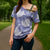 Purple Aloha Hawaii Cross Shoulder Shirt Monstera Hibiscus Plumeria Seamless Vibes - Polynesian Pride
