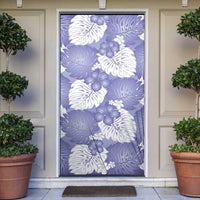 Purple Aloha Hawaii Door Cover Monstera Hibiscus Plumeria Seamless Vibes LT14 Purple - Polynesian Pride