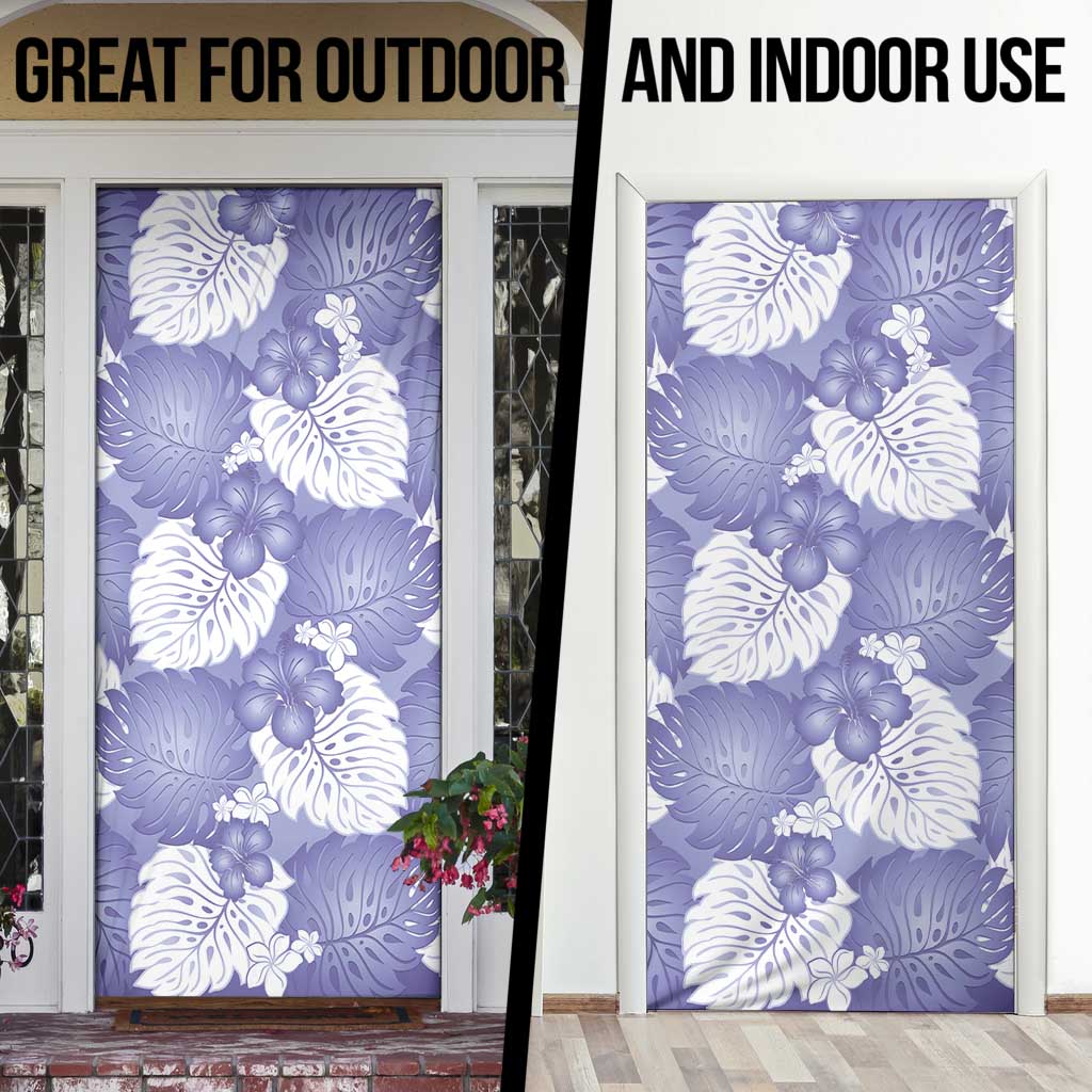 Purple Aloha Hawaii Door Cover Monstera Hibiscus Plumeria Seamless Vibes LT14 - Polynesian Pride