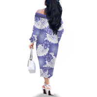 Purple Aloha Hawaii Family Matching Off The Shoulder Long Sleeve Dress and Hawaiian Shirt Monstera Hibiscus Plumeria Seamless Vibes LT14 - Polynesian Pride