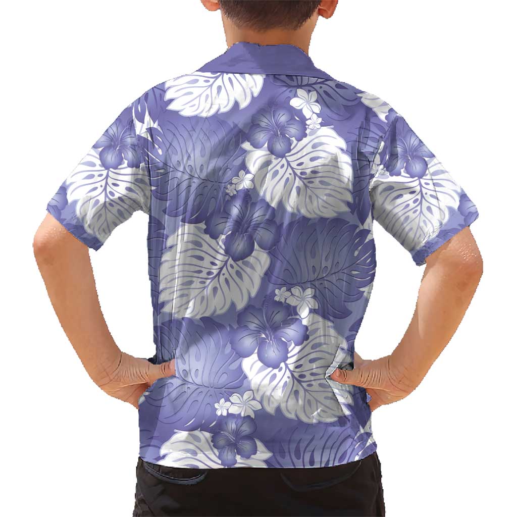 Purple Aloha Hawaii Family Matching Short Sleeve Bodycon Dress and Hawaiian Shirt Monstera Hibiscus Plumeria Seamless Vibes LT14 - Polynesian Pride