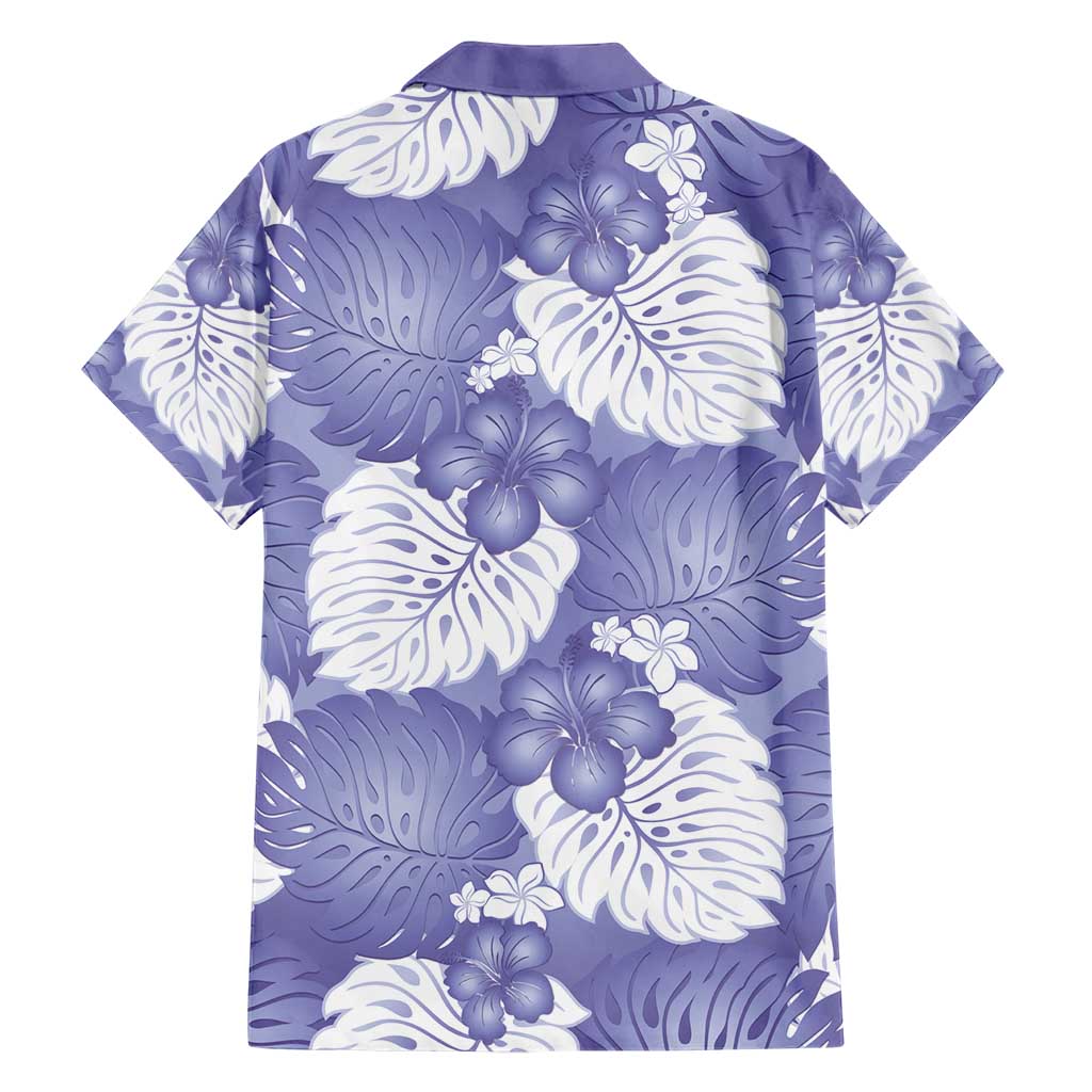 Purple Aloha Hawaii Family Matching Short Sleeve Bodycon Dress and Hawaiian Shirt Monstera Hibiscus Plumeria Seamless Vibes LT14 - Polynesian Pride