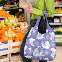 Purple Aloha Hawaii Grocery Bag Monstera Hibiscus Plumeria Seamless Vibes - Polynesian Pride