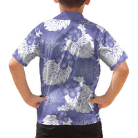 Purple Aloha Hawaii Kid Hawaiian Shirt Monstera Hibiscus Plumeria Seamless Vibes LT14 - Polynesian Pride