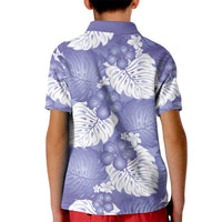 Purple Aloha Hawaii Kid Polo Shirt Monstera Hibiscus Plumeria Seamless Vibes LT14 - Polynesian Pride