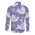 Purple Aloha Hawaii Long Sleeve Button Shirt Monstera Hibiscus Plumeria Seamless Vibes - Polynesian Pride