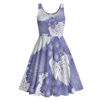 Purple Aloha Hawaii Midi Dress Monstera Hibiscus Plumeria Seamless Vibes LT14 Purple - Polynesian Pride