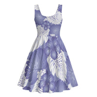 Purple Aloha Hawaii Midi Dress Monstera Hibiscus Plumeria Seamless Vibes LT14 - Polynesian Pride