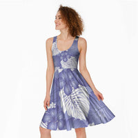Purple Aloha Hawaii Midi Dress Monstera Hibiscus Plumeria Seamless Vibes LT14 - Polynesian Pride