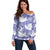 Purple Aloha Hawaii Off Shoulder Sweater Monstera Hibiscus Plumeria Seamless Vibes - Polynesian Pride