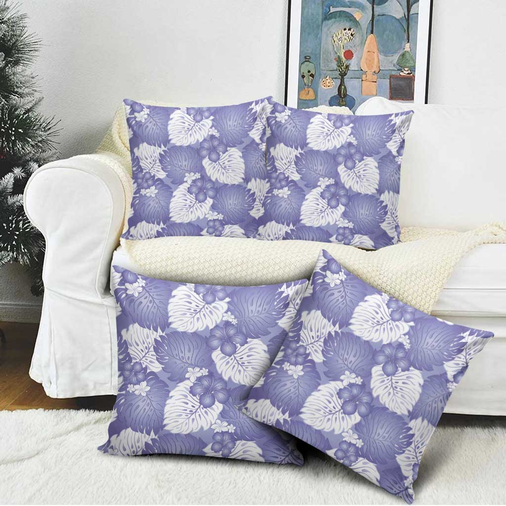 Purple Aloha Hawaii Pillow Cover Monstera Hibiscus Plumeria Seamless Vibes - Polynesian Pride