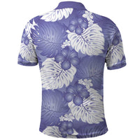 Purple Aloha Hawaii Polo Shirt Monstera Hibiscus Plumeria Seamless Vibes LT14 - Polynesian Pride