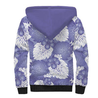 Purple Aloha Hawaii Sherpa Hoodie Monstera Hibiscus Plumeria Seamless Vibes LT14 - Polynesian Pride