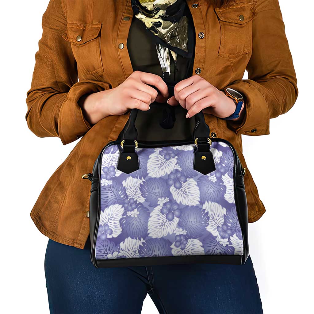 Purple Aloha Hawaii Shoulder Handbag Monstera Hibiscus Plumeria Seamless Vibes - Polynesian Pride