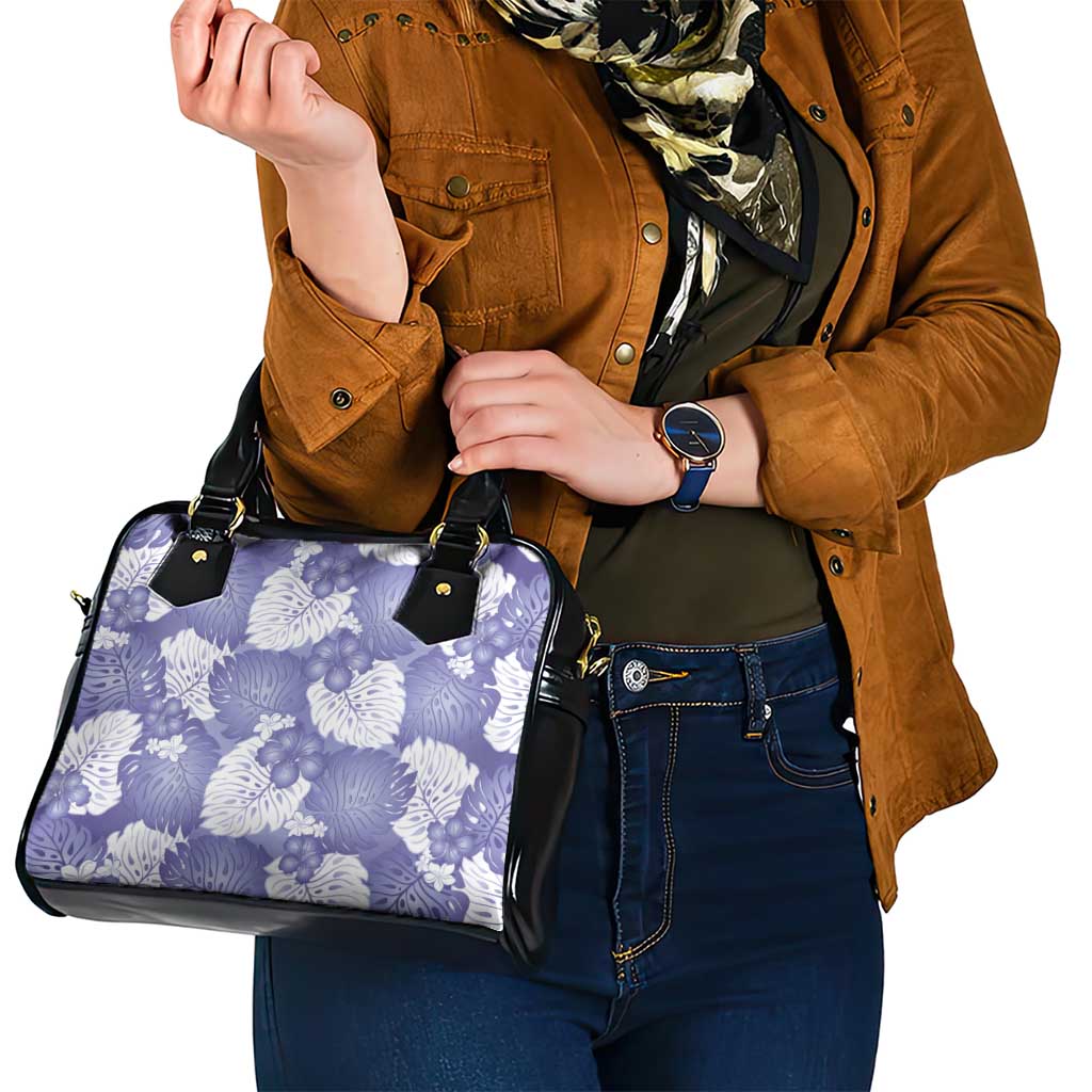 Purple Aloha Hawaii Shoulder Handbag Monstera Hibiscus Plumeria Seamless Vibes - Polynesian Pride